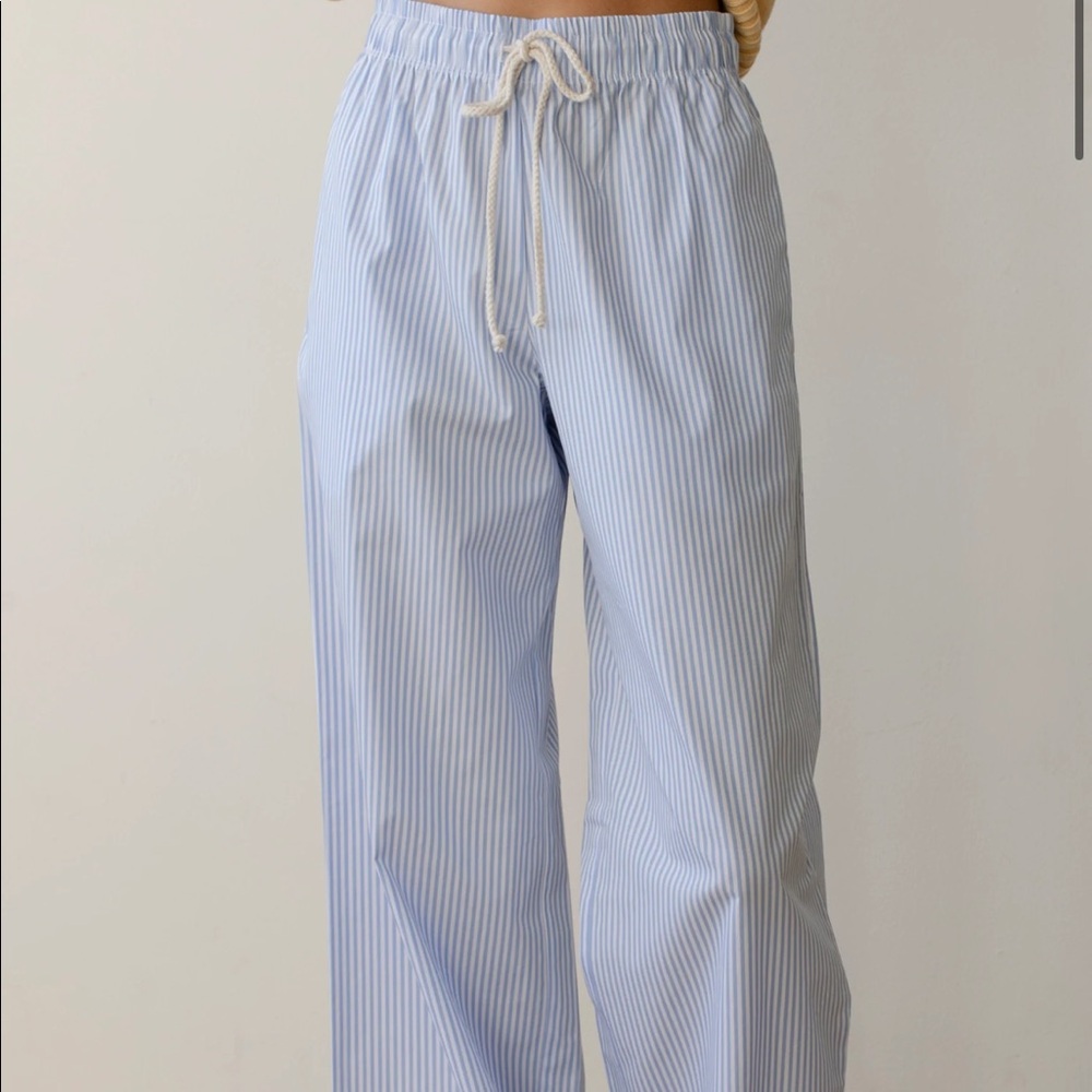 DONNI. Blue Striped Pants